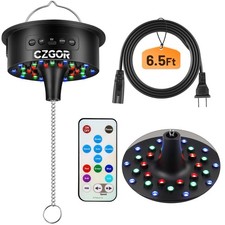 Czgor Rotating Disco Ball Motor w/ Remote, 3-15 RPM, 30 RGB LED for 4"-16" Mirro