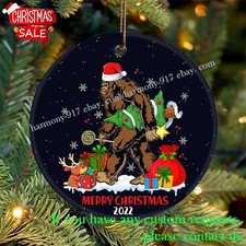 Merry Christmas Bigfoot Ornament, Christmas Sasquatch, Bigfoot Lover, Xmas Bi...
