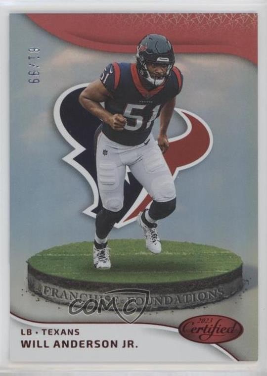 2023 Certified Mirror Red 81/99 Will Anderson Jr #6 Rookie RC 9o3