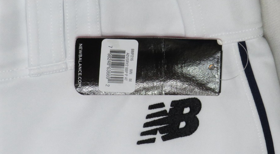 NEW BALANCE WOMENS MEDIUM BASEBALL PANTS SOFTBALL WHITE NAVY STRIPE NEW NWT thumbnail 5