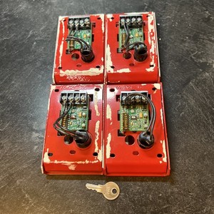 LOT OF 4 Silent Knight SD500-PS Addressable Pull Station USED, With 1 Key.
