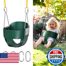 little dove High Back Full Bucket,Toddler Swing with Coated Chains Triangle Di
