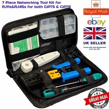 RJ45 Ethernet Cable Crimping Network Tester Pass-Through Tool Kit Set CAT5/6 UK