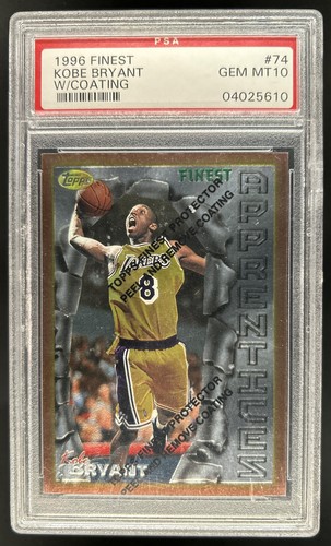 1996-97 Topps Finest Kobe Bryant W/Coating Bronze Rookie RC #74 Lakers PSA 10