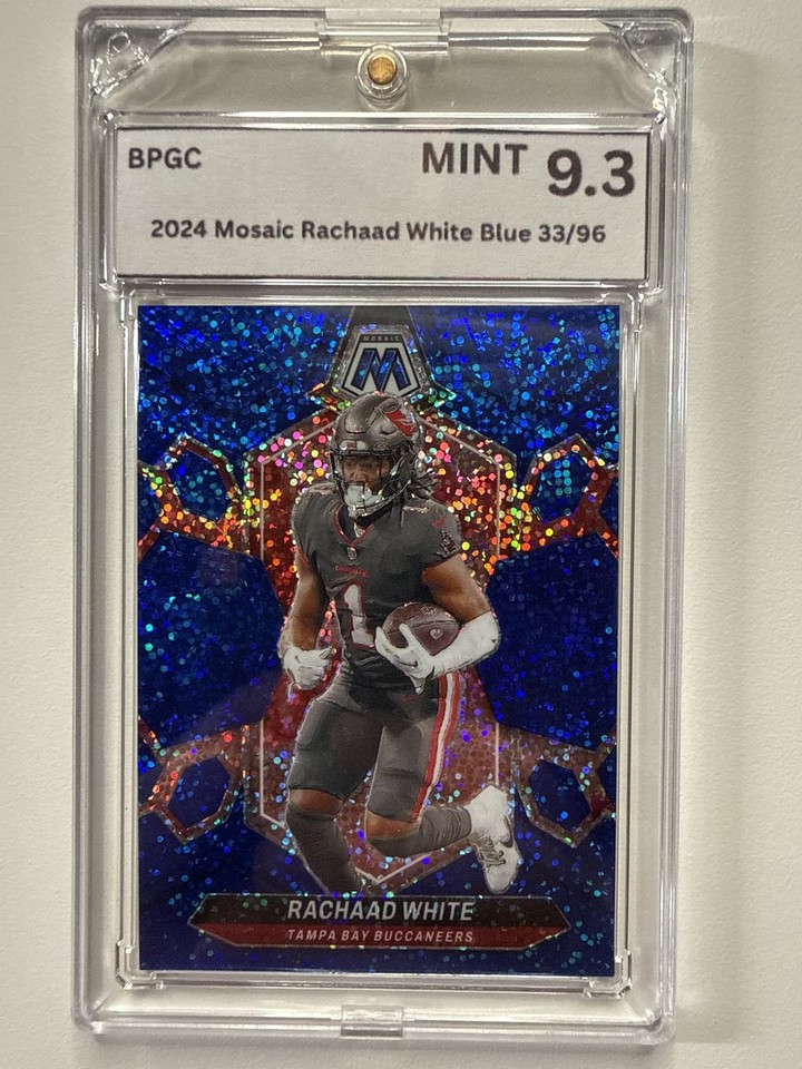 2024 Mosaic Rachaad White Blue Sparkle #205 BPGC Mint 9.3 Rachaad White Blue Sparkle 33/96 #205 BPGC Mint 9.3