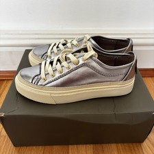 Image of Allsaints Trainers Size 5 Milla Silver Leather Trainers