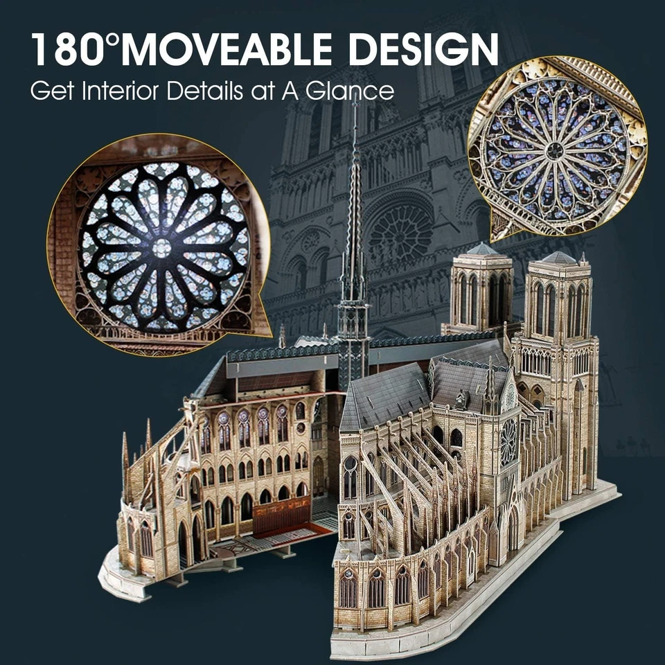Intricate Notre Dame de Paris Architecture Puzzle - Image 4 of 4