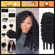 Curly Clip-In Hair Extensions, Natural Black, 18 Inch, 1B Color, Volume  Length
