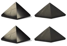Shungite World Shungite Pyramid Set 4 pcs - 40 mm / 1.57" (Polished+Unpolished)