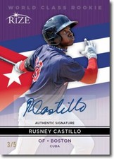RUSNEY CASTILLO 2014 Rize Rookie Autograph PURPLE AUTO WORLD CLASS RC #/5