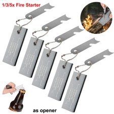 1/2/5pcs Magnesium Flint Fire Starter Striker Block Camping Emergency Survival
