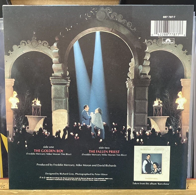 FREDDIE MERCURY & MONTSERRAT CABALLE- THE GOLDEN BOY 7"45RPM SINGLE AUSTRALIA'88 - Image 4 of 4