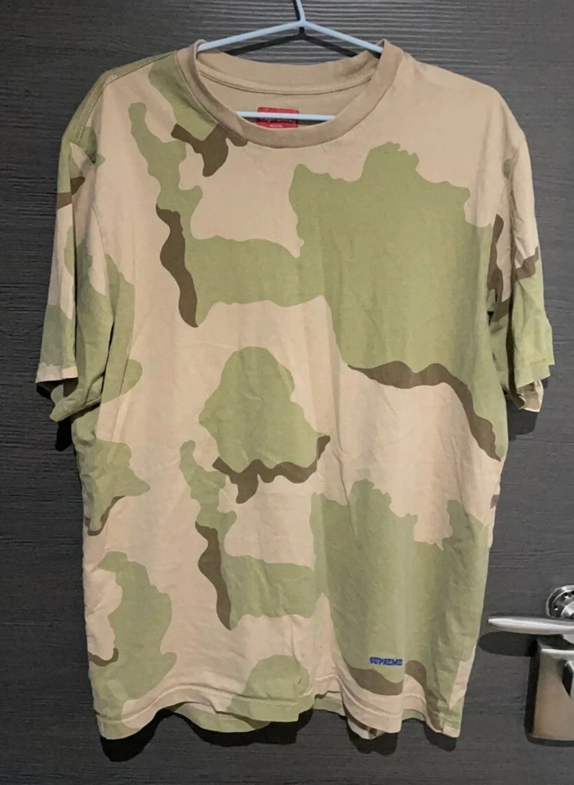 FW19 Supreme University S/S Haut Camouflage Désert T Shirt Taille L
