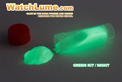 GREEN GLOW IN THE DARK PAINT WATCH LUME  LUMINOUS PASTE KIT LUME FOR WATCH HANDS