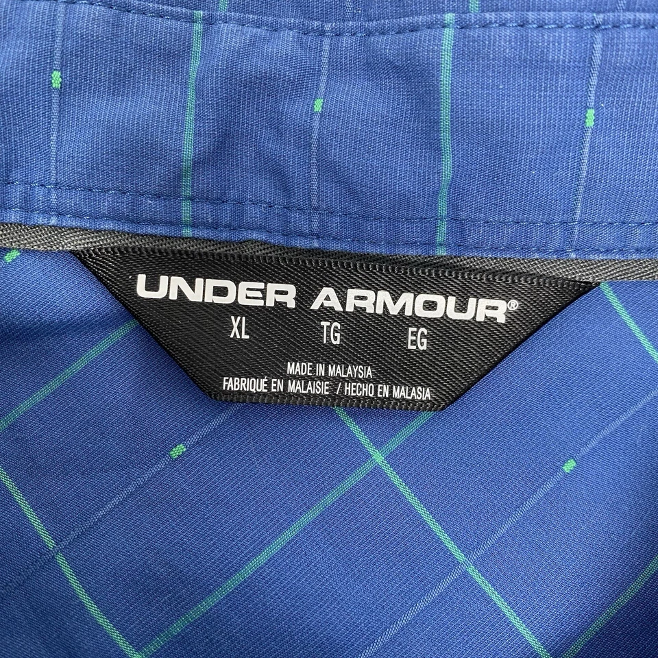 Рубашка мужская Under Armour XL Backwater синяя зеленая клетчатая с длинным рукавом на пуговицах спереди - Изображение 4 из 4