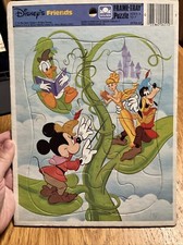 Vintage 1980 Golden 12 Piece Frame-Tray Puzzle Disney's Friends Mickey Mouse