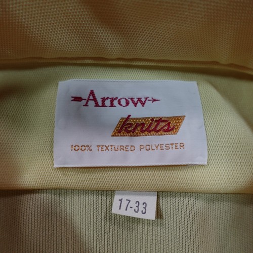 Vintage 70s Arrow Knits Shirt Mens 17 33 Yellow Dagger Collar Disco Button 13546 - Picture 4 of 9