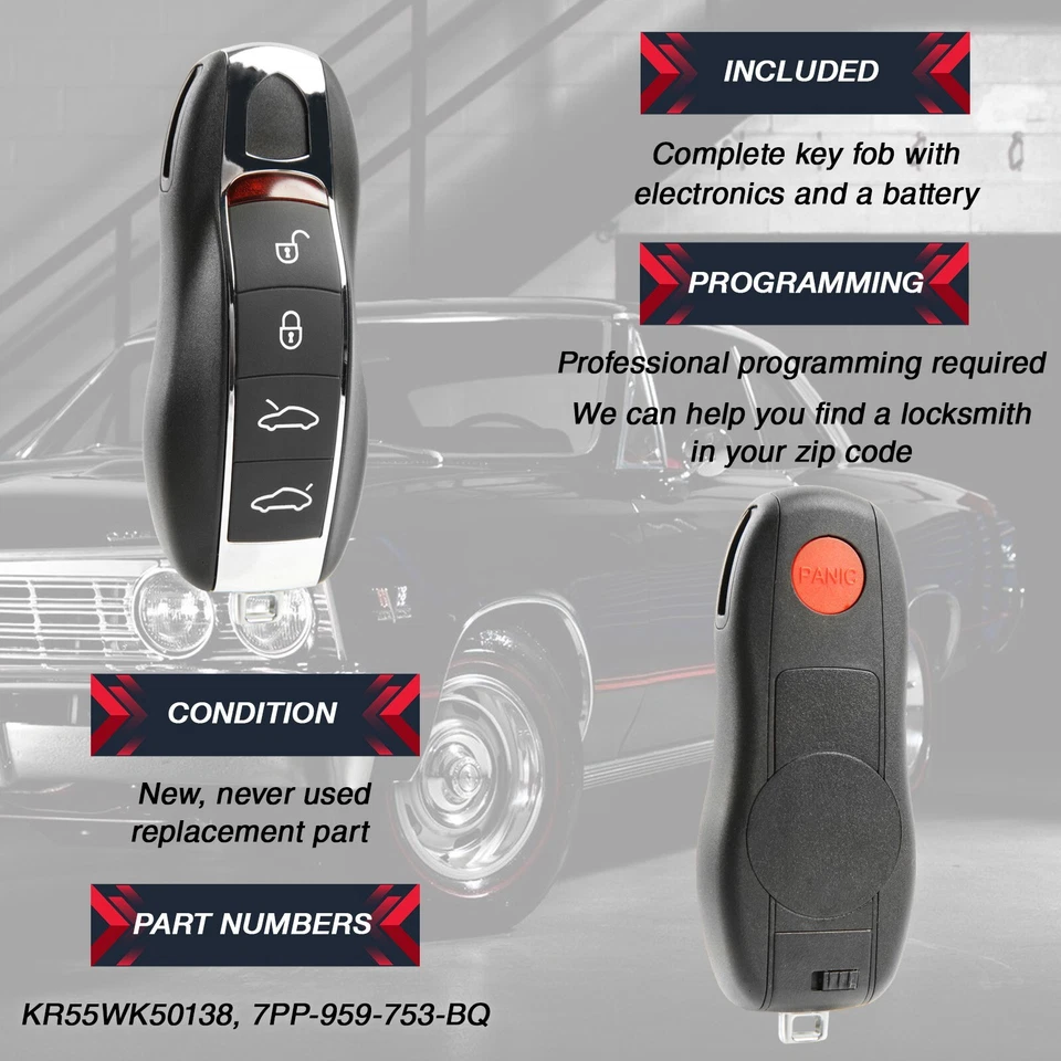 Key Fob Remote for 2010 2011 2012 2013 2014 2015 2016 2017 Porsche KR55WK50138 - Imagem 4 de 4