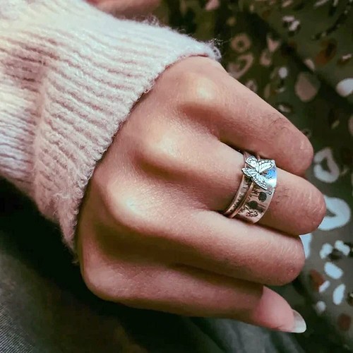 Neu Keep Climbing Silberring Handarbeit Design personalisiert Spinner Ring Größe 5-11 - Bild 9 von 17