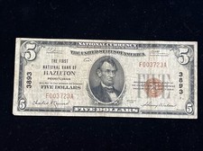 1929 $5 FIRST NATIONAL BANK HAZLETON PENNSYLVANIA NATIONAL CURRENCY Ch# 3893 1929 $5 FIRST NATIONAL BANK HAZLETON PENNSYLVANIA NATIONAL CURRENCY Ch# 3893