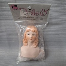 Vintage Mangelsen's 168-54 Porcelain Lady Head  Hands Set 2 3/8" 1993 New