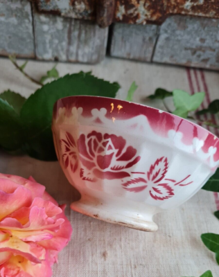 GRAND BOL EN céramique sur pied douche décor au pochoir , vers 1930 EUR 25,00 - FR