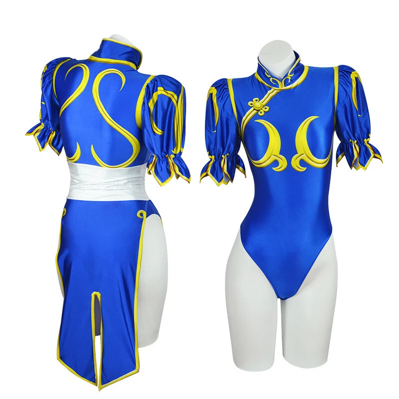Sexy Mono Traje de Baño Chun Li Juegos con disfraces Cheongsam Vestido Trajes Disfraz con disfraces Foto 3 de 4