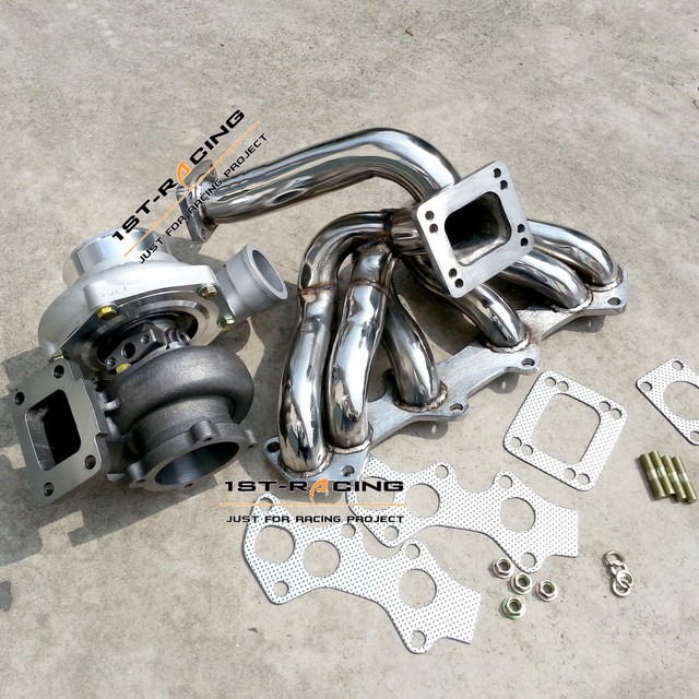 GT35 Turbo+Exhaust Manifold+Gaskets For Toyota 1JZGTE 1JZ JZX100 VVTI