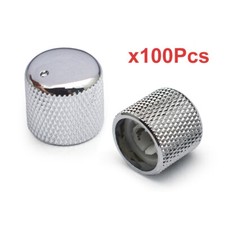 100Pcs Metal Knurled Barrel Dome Control Knobs for Electric Bass Guitar Pot knob