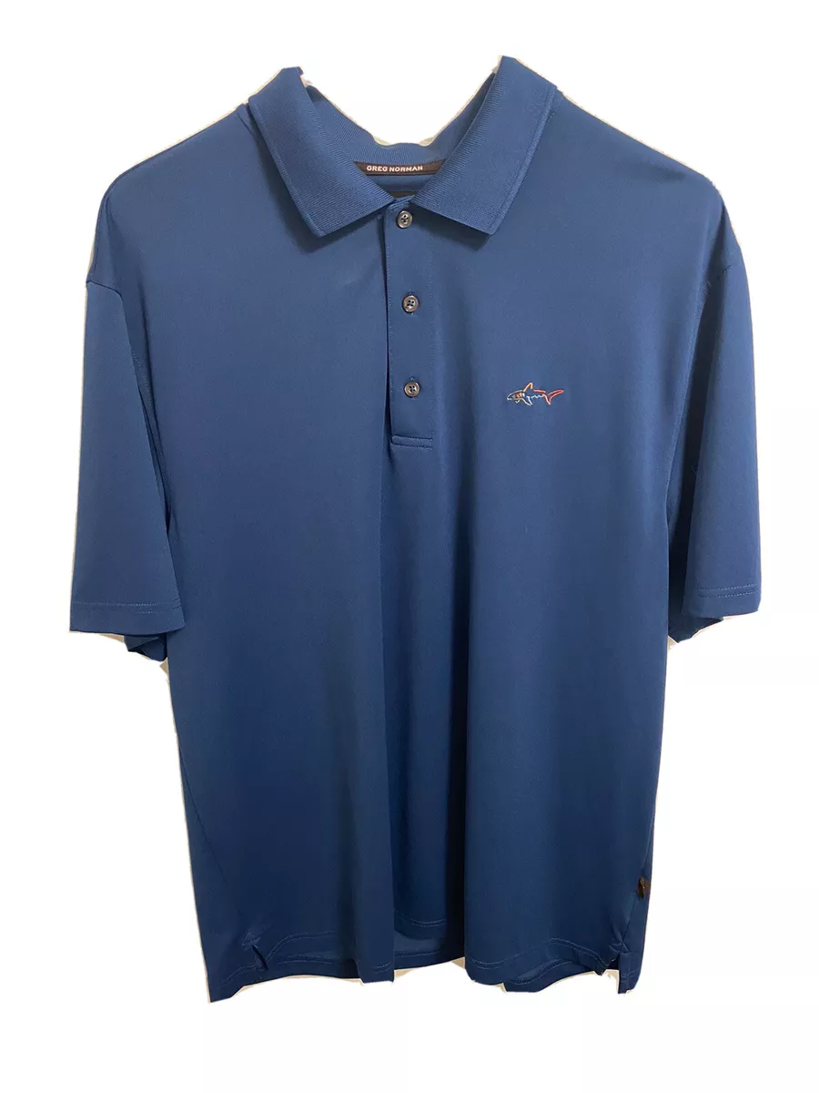 GREG NORMAN Royal Blue Play Dry Quick Dry Golf Polo Shirt Men's Size Large