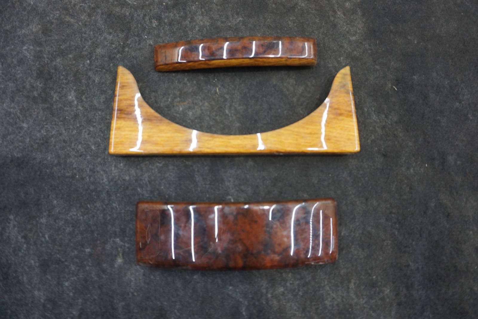 Set 3 Rear Seat Bench Console Armrest Walnut Wood Trim Panel Rolls Royce Phantom
