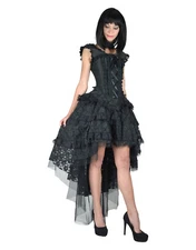 BURLESKA GOTHIC OPHELIE VAMPIRE WEDDING PROM VINTAGE BLACK TAFFETA CORSET DRESS