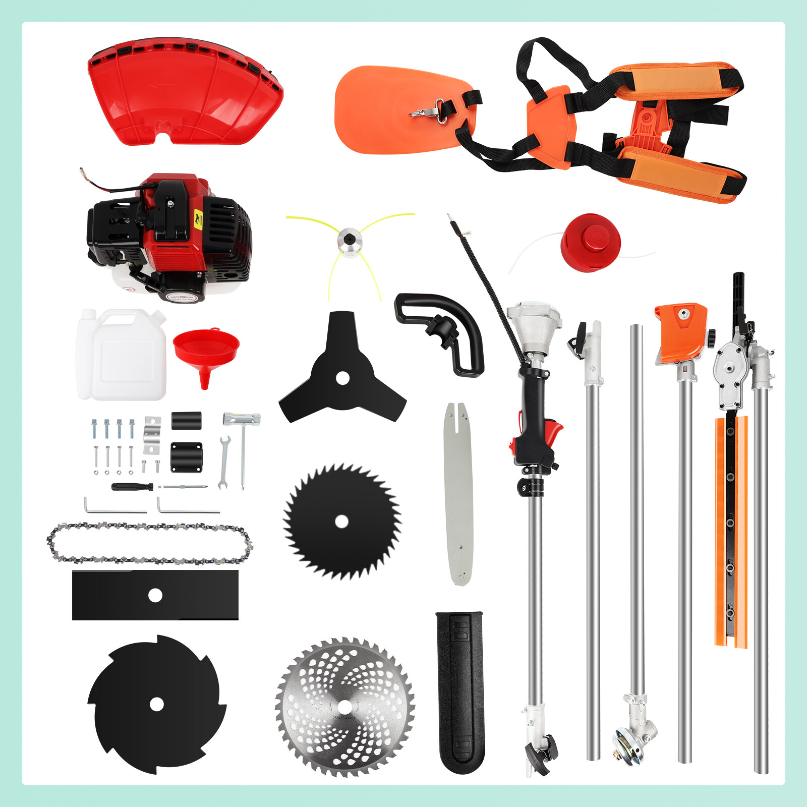 5 in 1 52 CC Pole Saw Gas Petrol Hedge Trimmer eBay