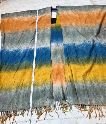 NWT Do Everything In Love Boho Hippie Tie Dye Kimono Striped One Size Fringe - 第 9/9 張圖片