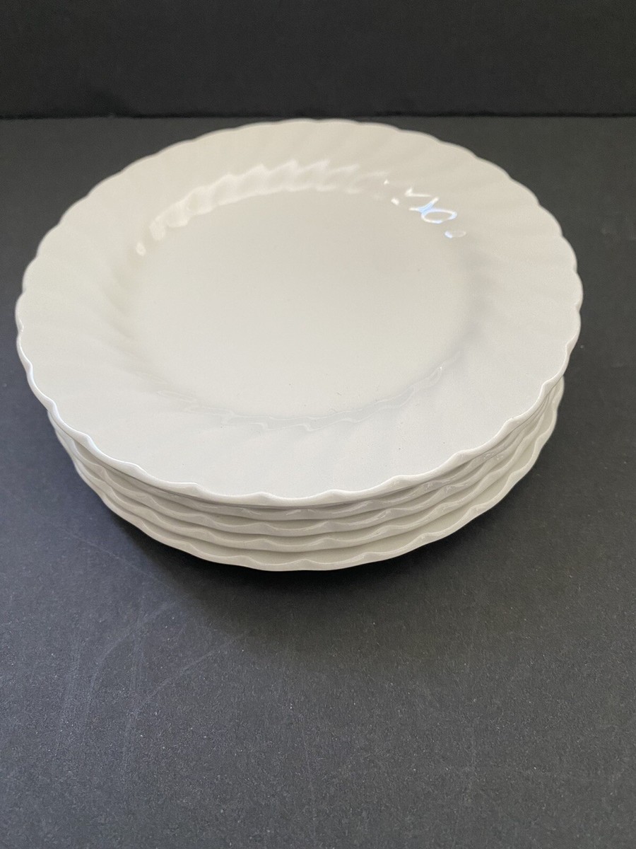 Swirl Snow White Regency Johnson Bros Ironstone Bread plates