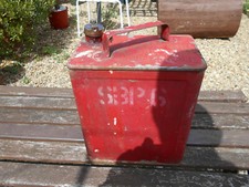 VINTAGE SHELL MEX BP PETROL CAN, BRASS TOP, BARN FIND