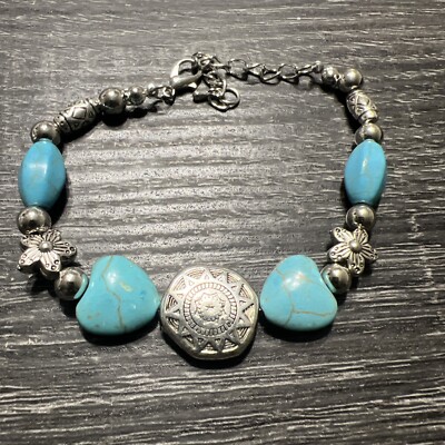 Bijoux by Meera Turquoise and Silver Bracelet