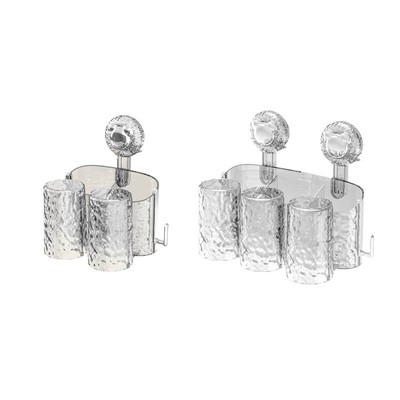 Wall-Mounted Transparent Toothbrush Holder with Secure Suction Grip, Glaciers