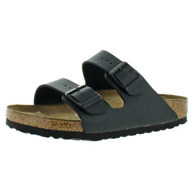 Birkenstock Arizona Leather Flat Women's Sandals - Black, US