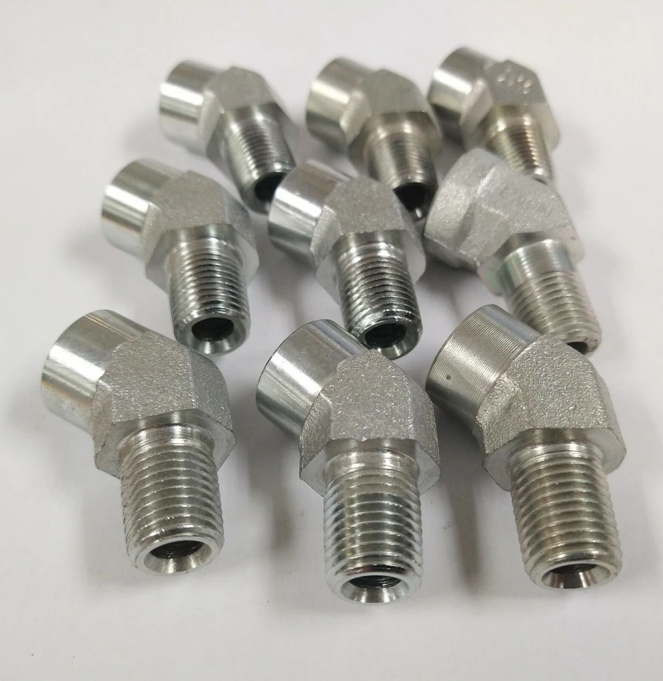 1/4" NPT TO 1/4" FNPT 45° STEEL ELBOW FITTINGS (LOT OF 9) 5503-04-04 - Image 3 of 3