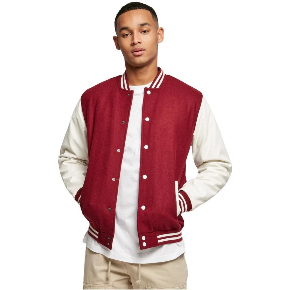 Urbanclassics Oldschool College Jacket Men Sweat Leather Oversize S-5XL - Image 3 of 4