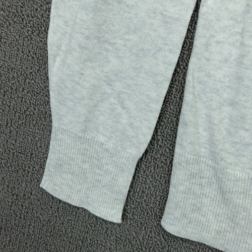 NUEVO Suéter Antiguo Azul Marino Cuello en V Hombres Manga Media Larga Gris Claro Blanco Sólido Informal - Imagen 6 de 12
