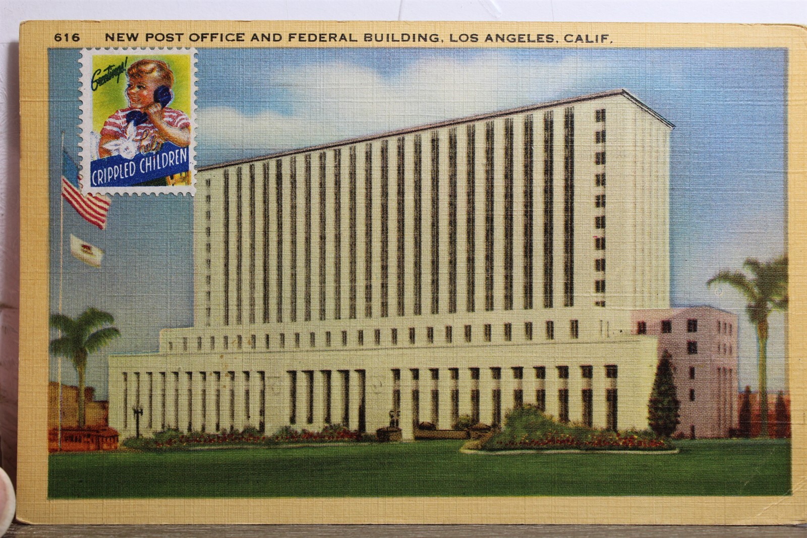 California CA Los Angeles Post Office Federal Building Postcard Old