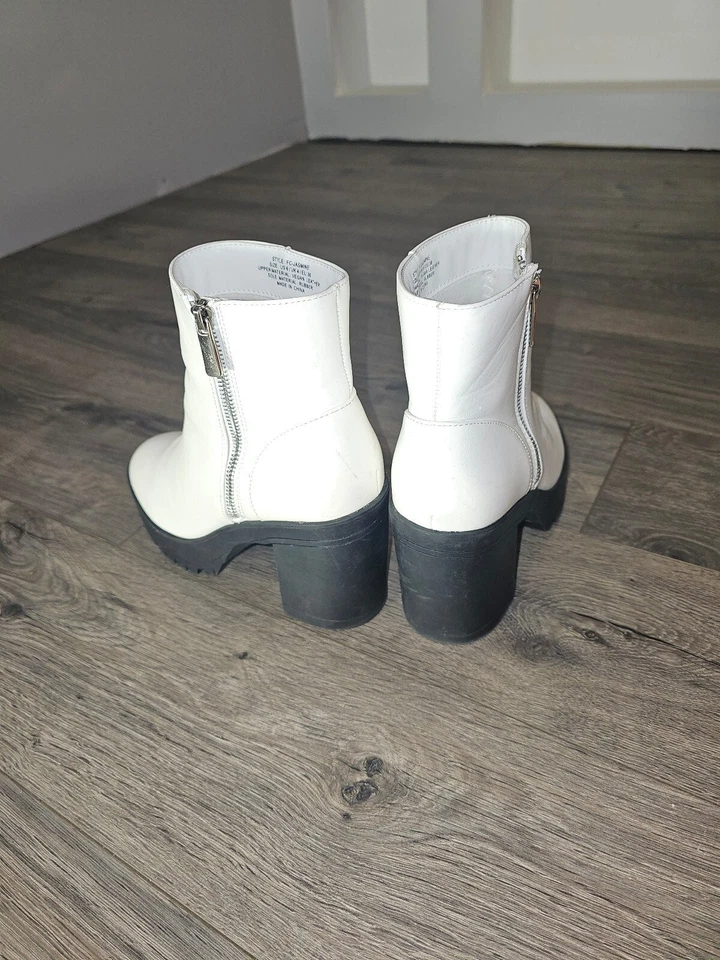 Botines de tacón bloque de cuero conexión francesa Foto 2 de 4