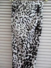 NATORI CROPPED PPANTS COTTON BLEND  LEOPARD PRINT MULTICOLOR WHITE  8 NEW