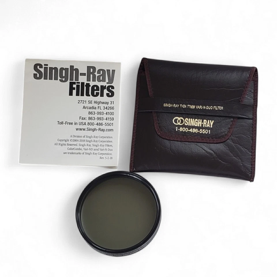 Singh-Ray Thin 77mm Vari-N-Duo Thin Ring Filter Padded Case & Pamphlet - Image 3 of 4