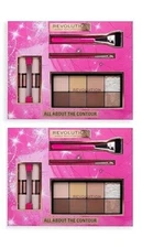 Revolution Makeup Set, Contouring Kit with Brushes and Palette, Pack of 2