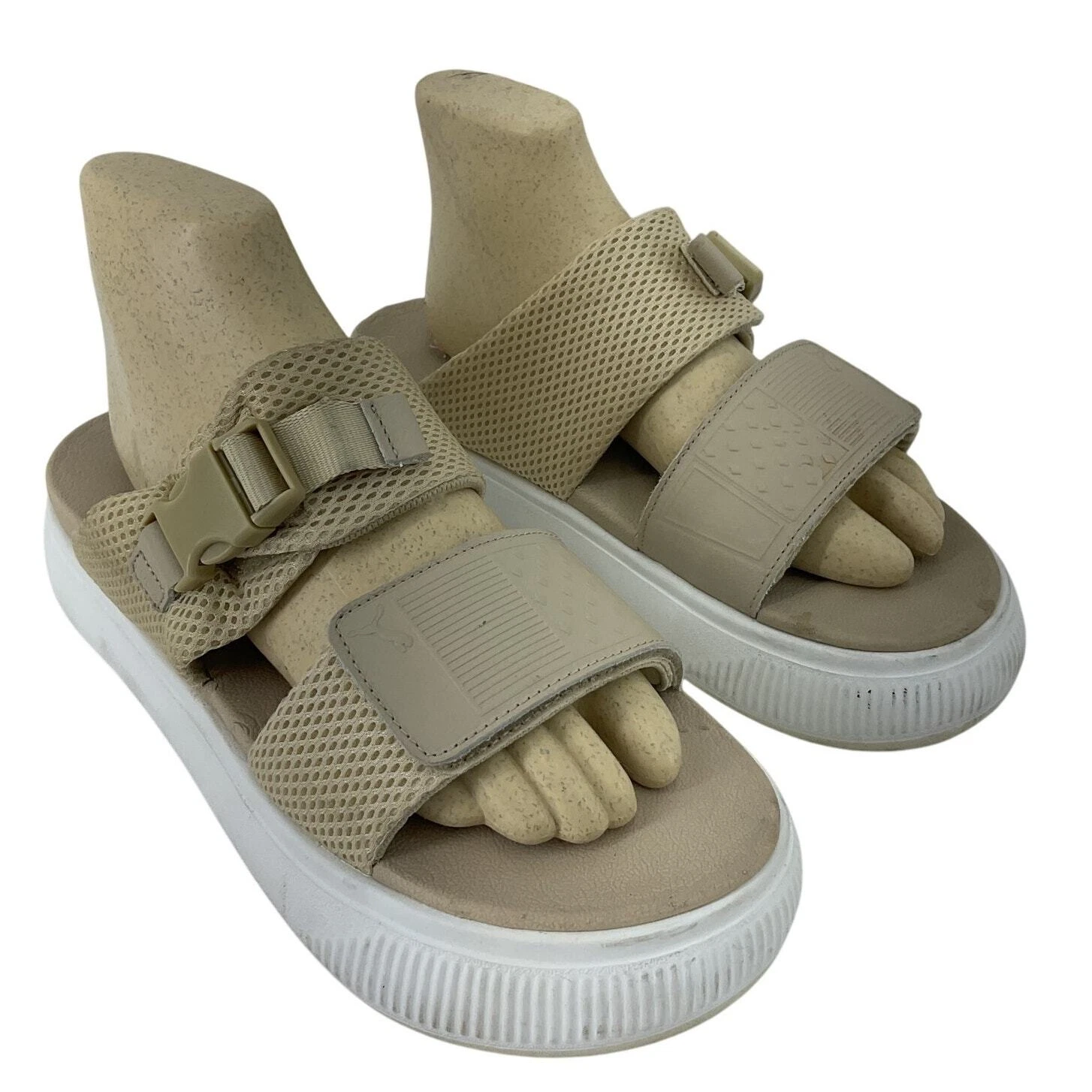 Sandali donna PUMA Maya Inf con cinturino plateau taglia 10 beige usati
