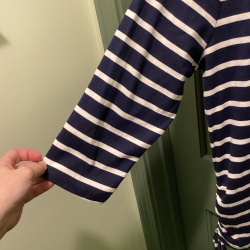 Croft & Barrow Petites Women's Blue & White Striped 3/4 Sleeve Blouse Size XL - 第 3/8 張圖片