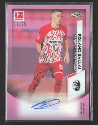 2024 Topps Chrome Bundesliga Roland Sallai #BCA-RSA Pink Refractor 71/75 Auto